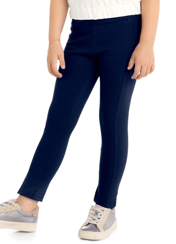 Milon - Legging Infantil Menina Básica Azul Marinho