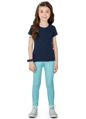 Marlan - Legging Infantil Menina Básica Azul - MARLAN