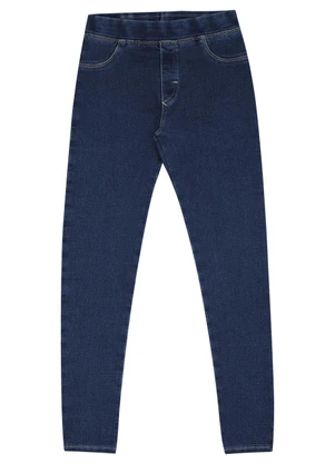 Pulla Bulla - Legging Infantil Menina Jeans Moletom Azul - PULLA BULLA