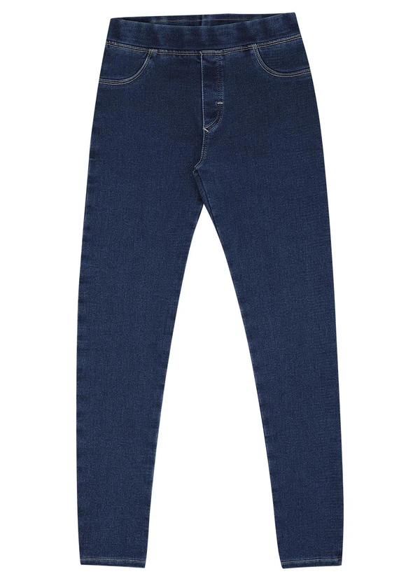 Pulla Bulla - Legging Infantil Menina Jeans Moletom Azul