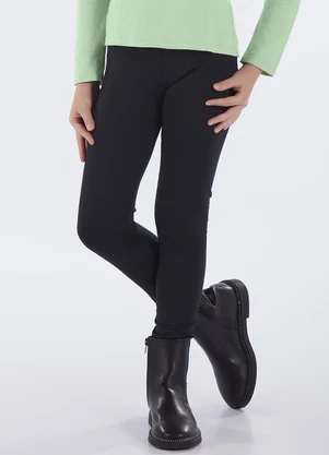 Pulla Bulla - Legging Infantil Menina Malha Térmica Preto - PULLA BULLA