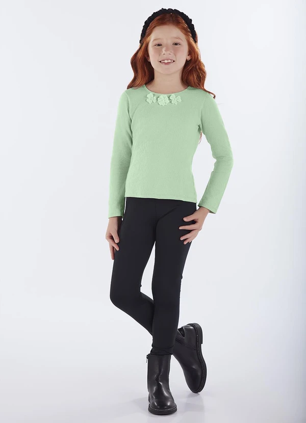 Pulla Bulla - Legging Infantil Menina Malha Térmica Preto 2