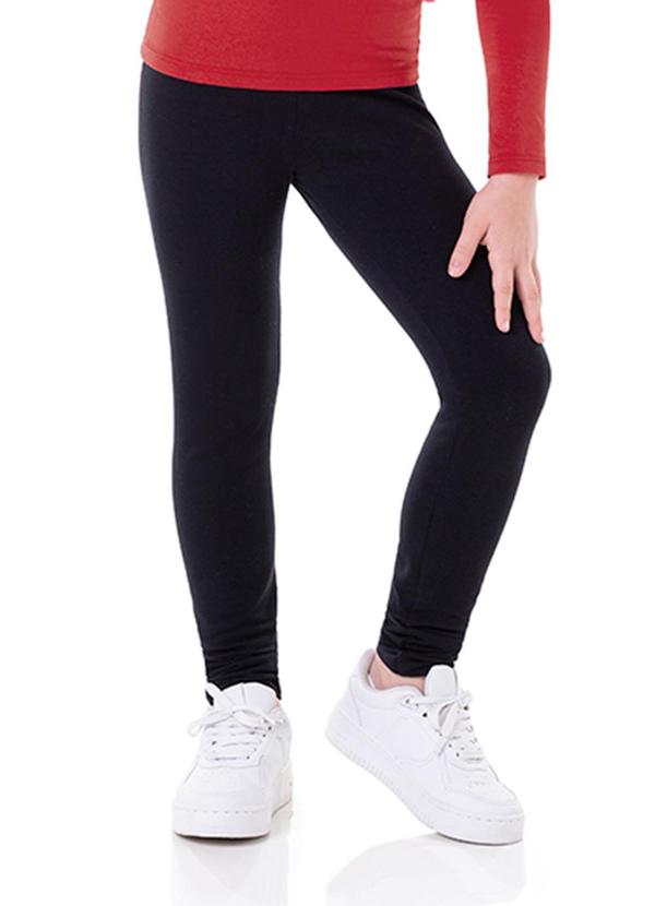 Marlan - Legging Menina em Cotton Penteado Preto