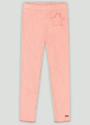 Legging Menina em Ribana Canelada Up Baby Rosa - UP BABY