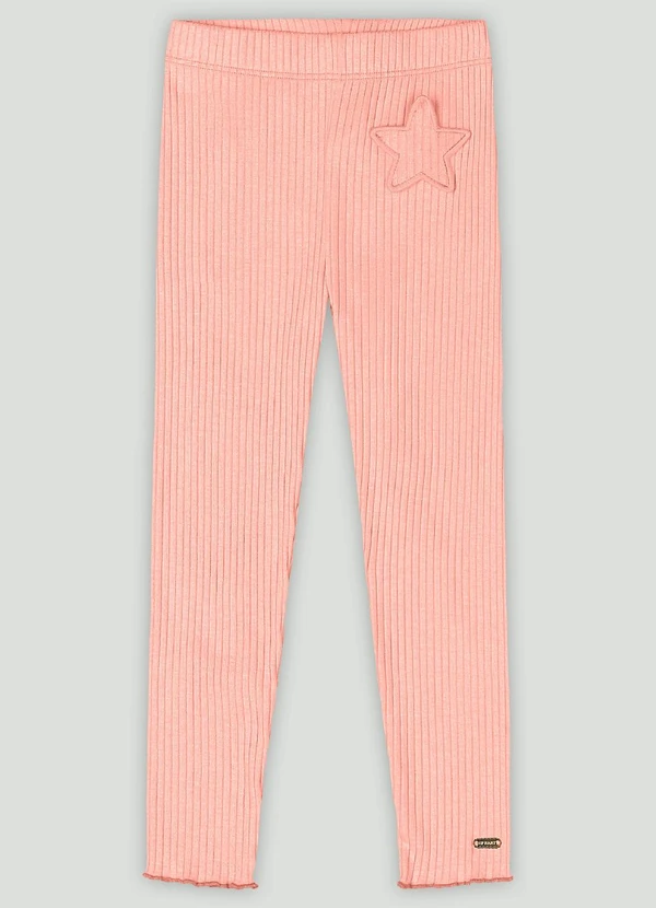 Up Baby - Legging Menina em Ribana Canelada Up Baby Rosa