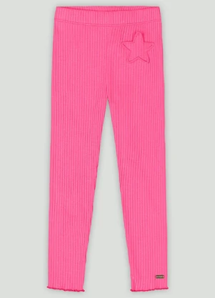 Legging Menina em Ribana Canelada Up Baby Rosa - UP BABY