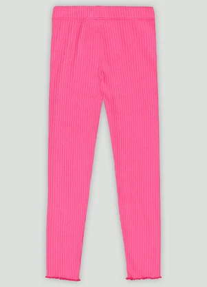 Legging Menina em Ribana Canelada Up Baby Rosa - UP BABY