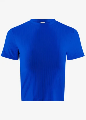 Rovitex - Blusa Feminina Justa em Ribana de Viscose Azul - ROVITEX