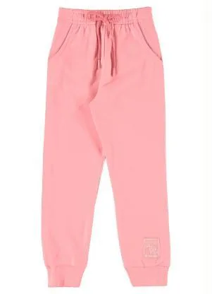 Quimby - Calça Básica Infantil em Moletom Rosa - QUIMBY