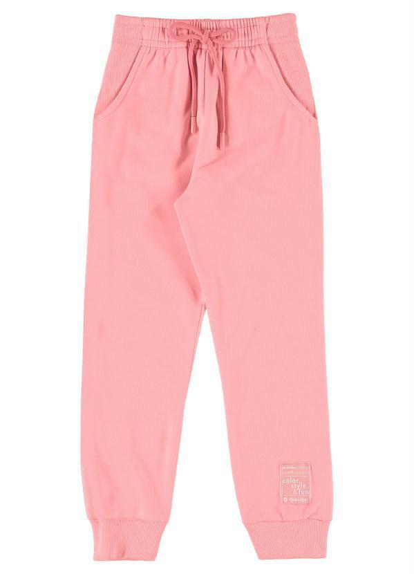 Quimby - Calça Básica Infantil em Moletom Rosa