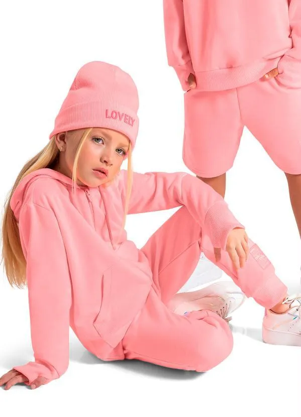 Quimby - Calça Básica Infantil em Moletom Rosa 2