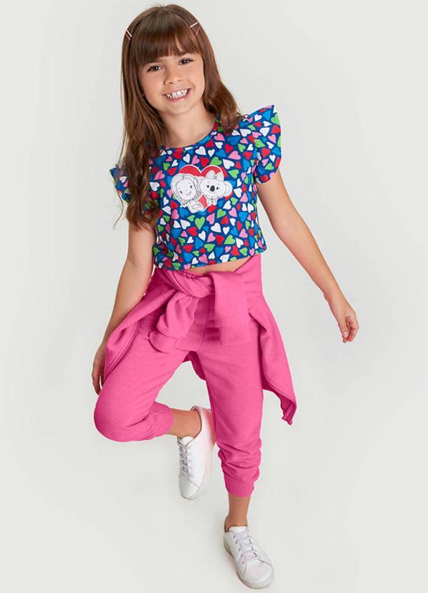 Lilica Ripilica - Calça Básica Moletom Infantil Unissex Rosa 2