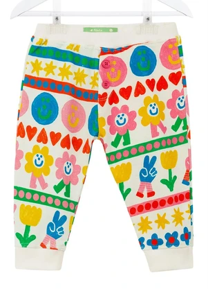 Fábula - Calça Bebê Moletom Sorria Off White - FÁBULA