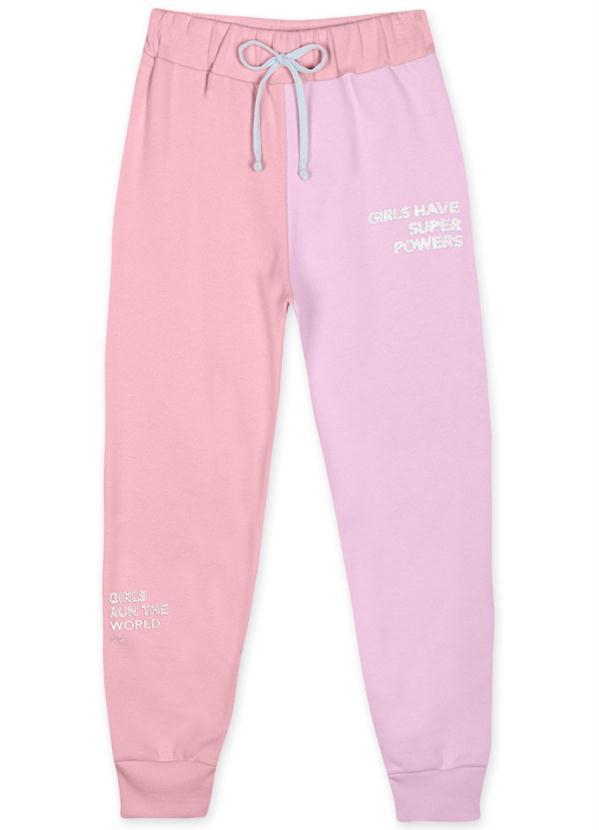Marisol - Calça Bicolor Moletom Infantil Menina Rosa 3