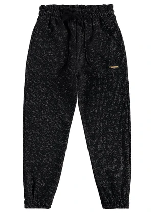 Carinhoso - Calça Chlochard em Lurex Menina Preto - CARINHOSO