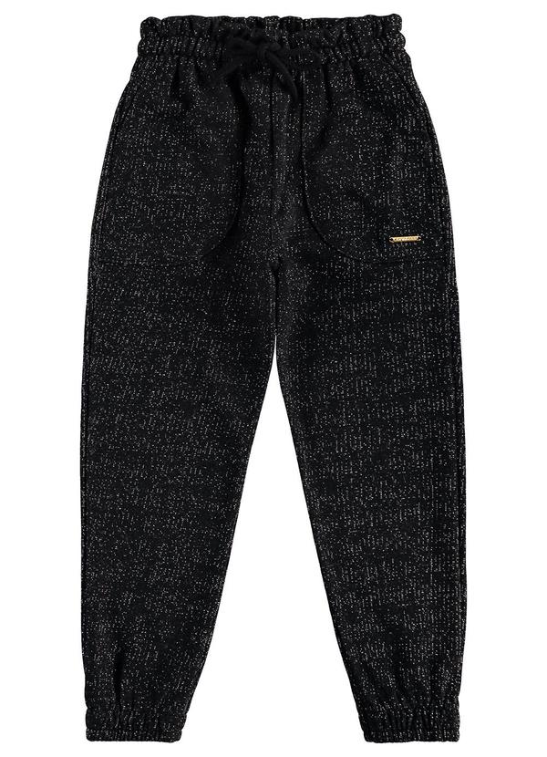 Carinhoso - Calça Chlochard em Lurex Menina Preto