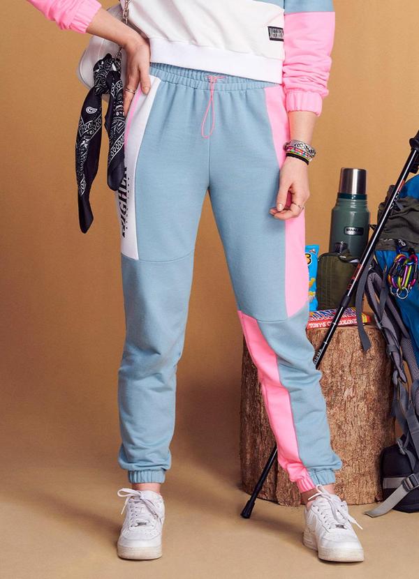 Authoria - Calça de Moletom Mix de Cores Branco