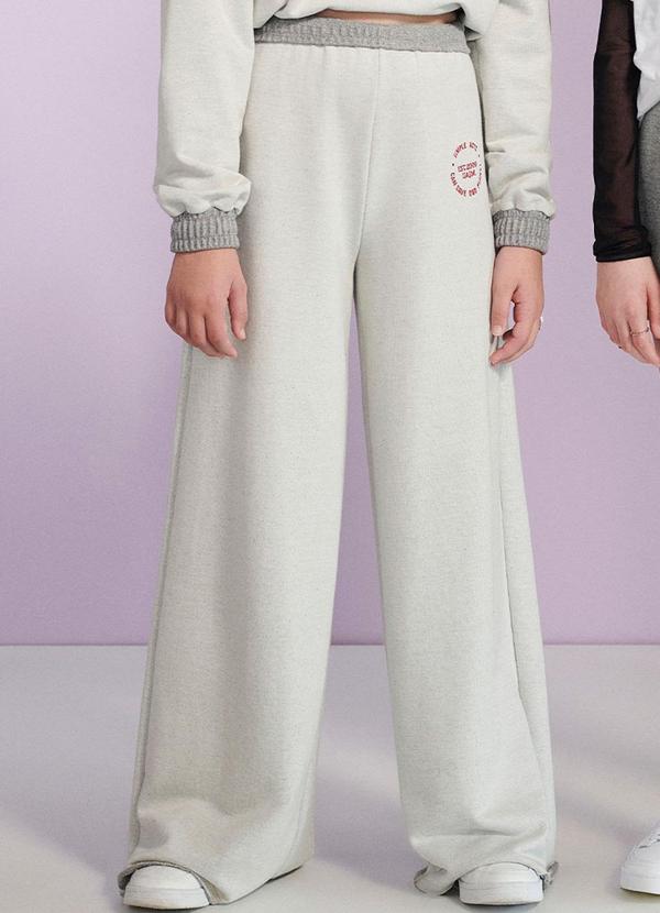 I Am - Calça de Moletom Pantalona Cinza