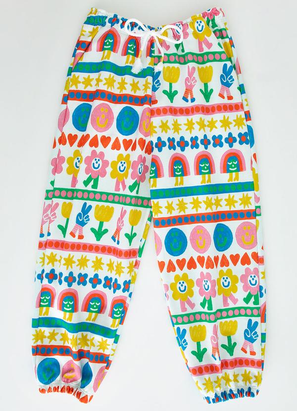 Fábula - Calça de Moletom Sorria Off White