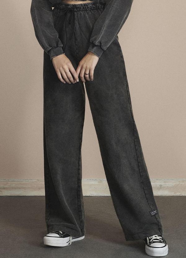 Authoria - Calça de Moletom Wide Leg Preto