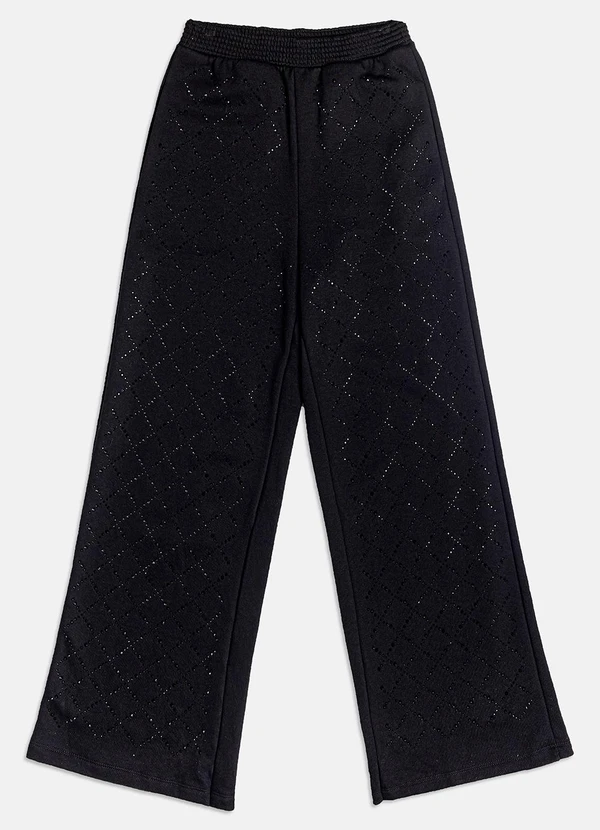 I Am - Calça de Moletom Wide Leg Preto 6