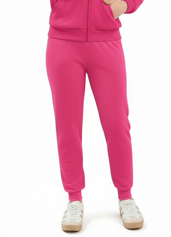 Duduka - Calça Felpada em Algodão Rosa