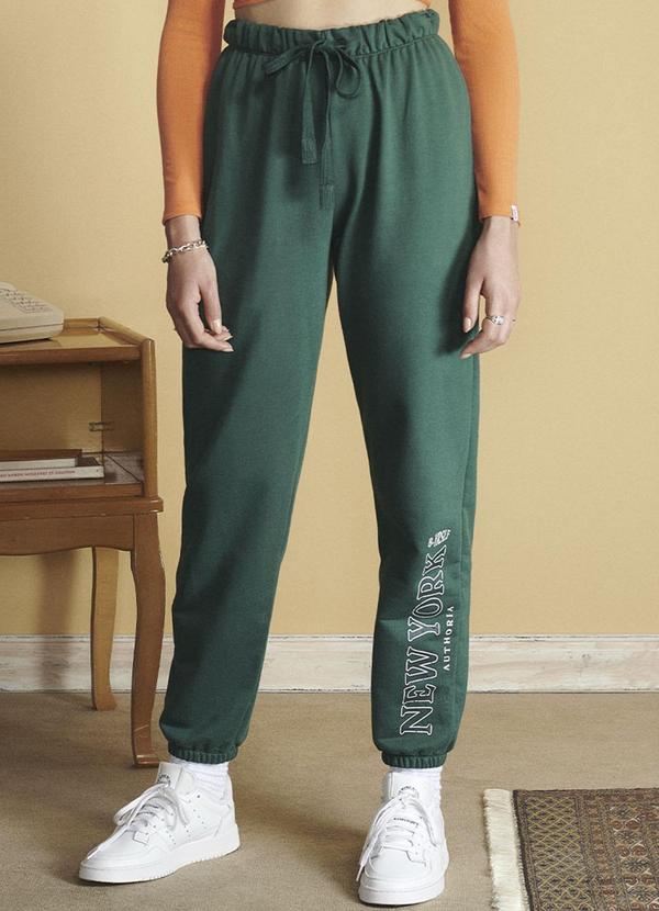 Authoria - Calça Feminino de Moletom Verde