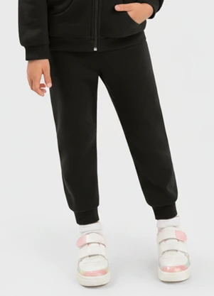 Duduka - Calça Infantil em Algodão Preto - DUDUKA