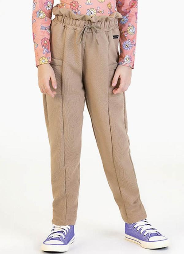Soft Bonni - Calça Infantil em Moletinho Bege