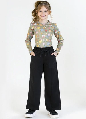 Soft Bonni - Calça Infantil em Moletinho Preto - SOFT BONNI
