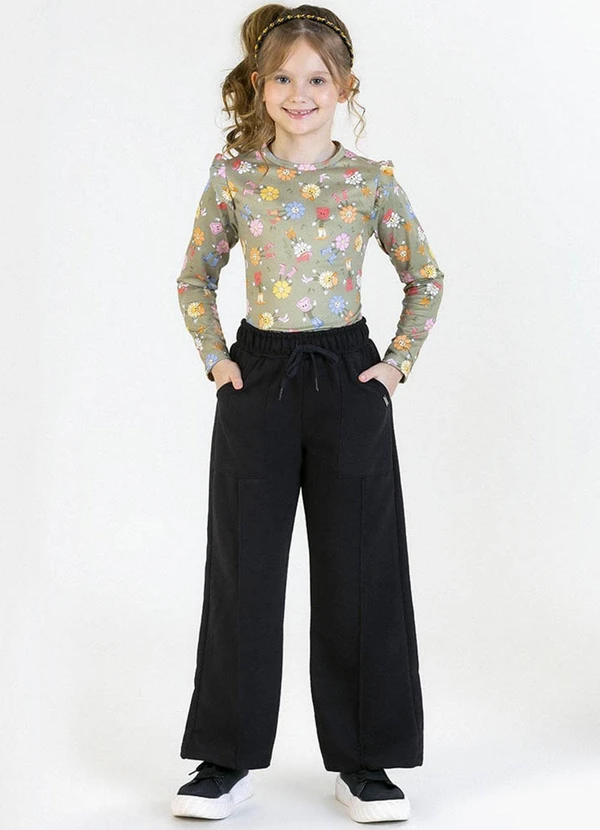 Soft Bonni - Calça Infantil em Moletinho Preto 2