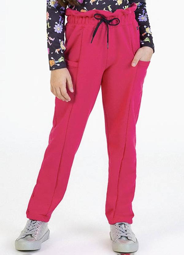 Soft Bonni - Calça Infantil em Moletinho Rosa