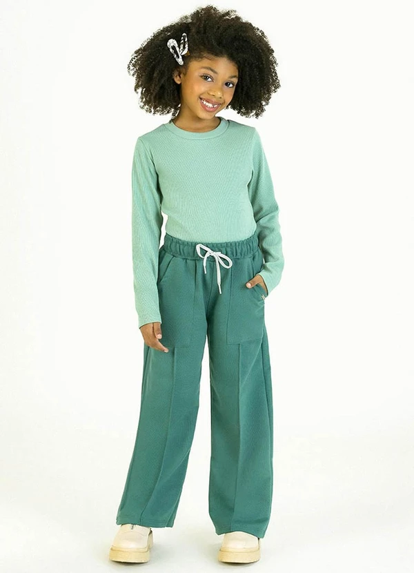 Soft Bonni - Calça Infantil em Moletinho Verde