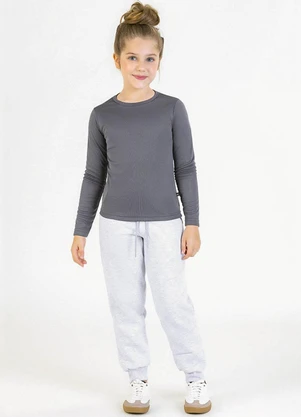 Soft Bonni - Calça Infantil em Moletom Cinza - SOFT BONNI