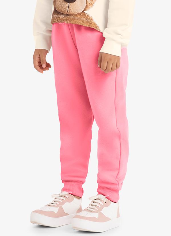 Rovi Kids - Calça Infantil em Moletom Rosa