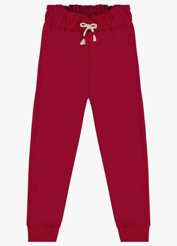 Rovi Kids - Calça Infantil em Moletom Vermelho