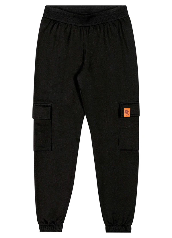 Elian - Calça Infantil Menina Cargo Preto 3