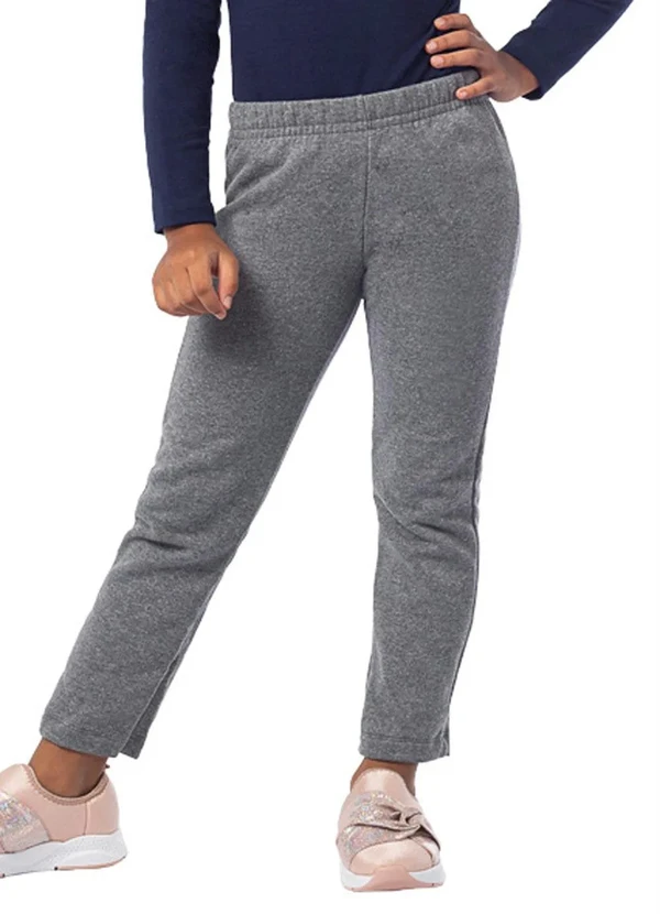Brandili - Calça Infantil Menina Moletom Cinza