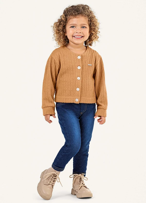 Colorittá - Calça Infantil Menina Moletom Jeans Azul 2