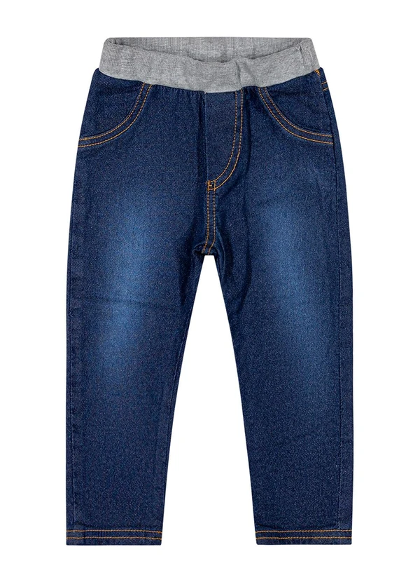 Colorittá - Calça Infantil Menina Moletom Jeans Azul 3