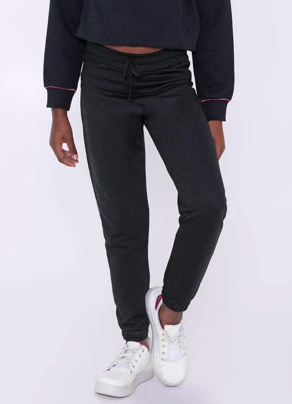 Torra - Calça Infantil Moletom Jogger Preta