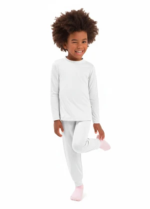 Duduka - Calça Infantil Térmica com Punho Branco - DUDUKA