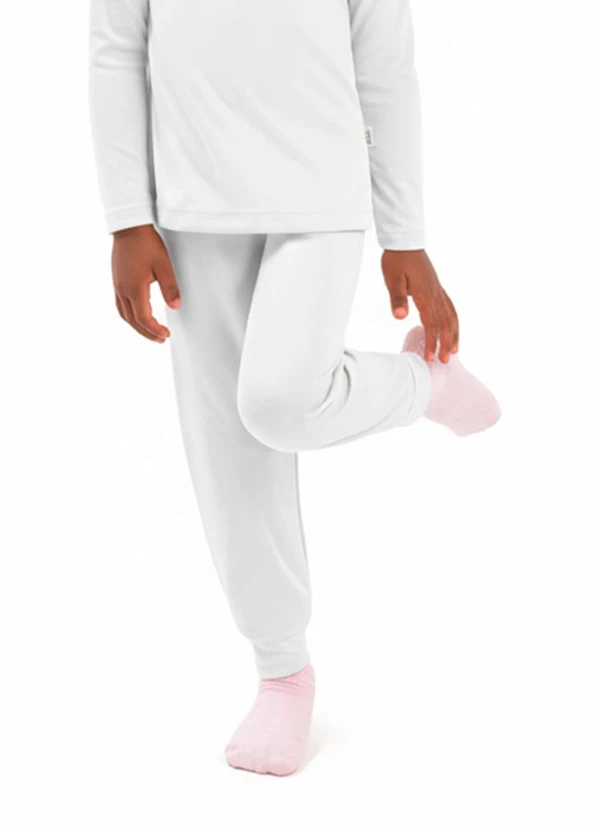 Duduka - Calça Infantil Térmica com Punho Branco