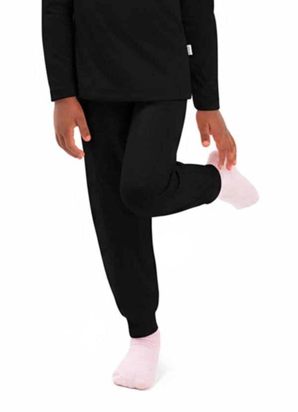 Duduka - Calça Infantil Térmica com Punho Preto