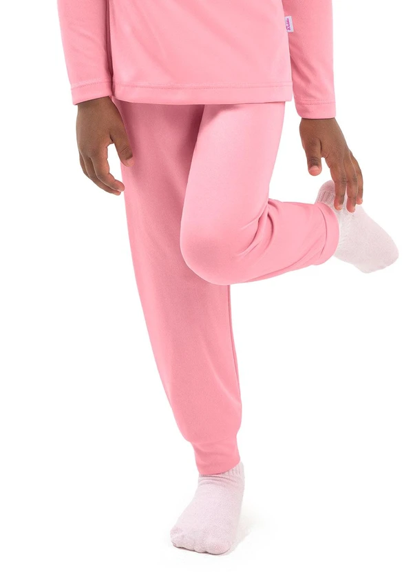 Duduka - Calça Infantil Térmica com Punho Rosa