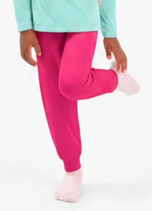 Duduka - Calça Infantil Térmica com Punho Rosa - DUDUKA