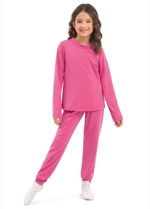 Duduka - Calça Infantil Térmica com Punho Rosa - DUDUKA