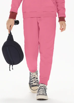 Alakazoo - Calça Infantil Unissex em Malha Rosa - ALAKAZOO