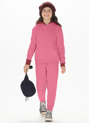 Alakazoo - Calça Infantil Unissex em Malha Rosa - ALAKAZOO