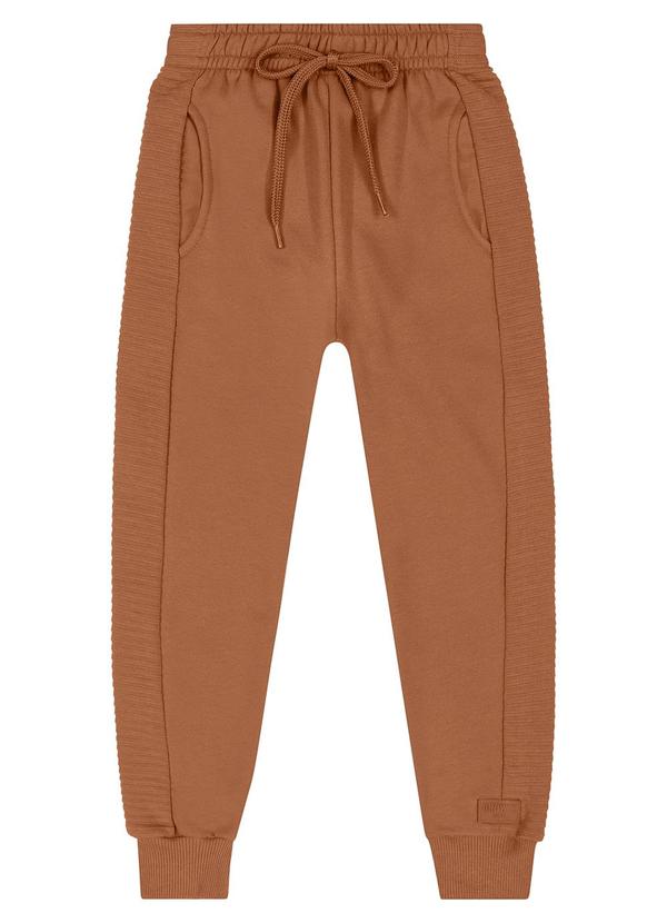 Quimby - Calça Infantil Unissex em Moletom Marrom